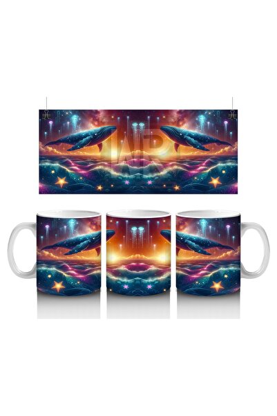 Luluyen كوب على شكل حوت الكون يطفو تحت أضواء يحب الأطفال الحليب