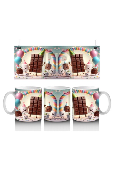 Luluyen كوب منقوش بالشوكولاتة والمارشميلو مع قبعة حفلات تحظى بشعبية كبيرة بين الأطفال