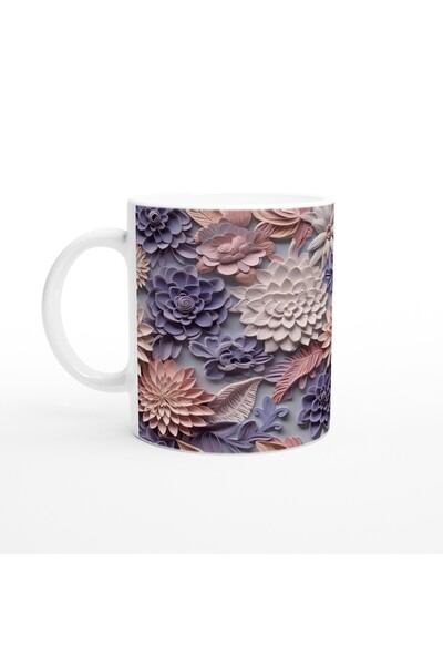 Luluyen كوب منقوش على شكل زهرة من البودرة والليلك