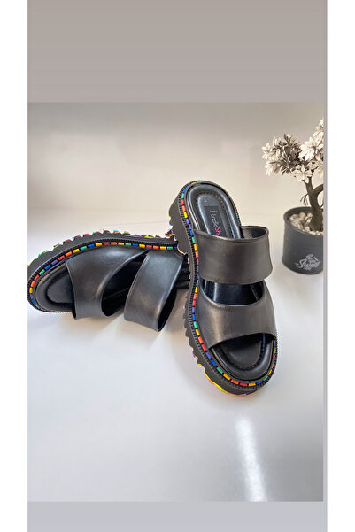 İLADİESHOES Hakiki Deri Kadın Terlik