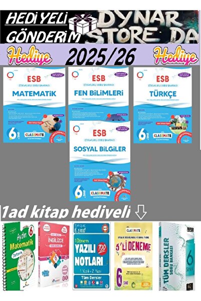 6. Sınıf Classmate Matematik Türkçe Fen Sosya Etkinlikli Soru Bankası