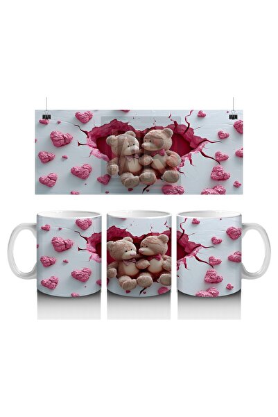 Luluyen كوب دببة من القطيفة ينظر من خلال شق القلب يحب الأطفال الحليب