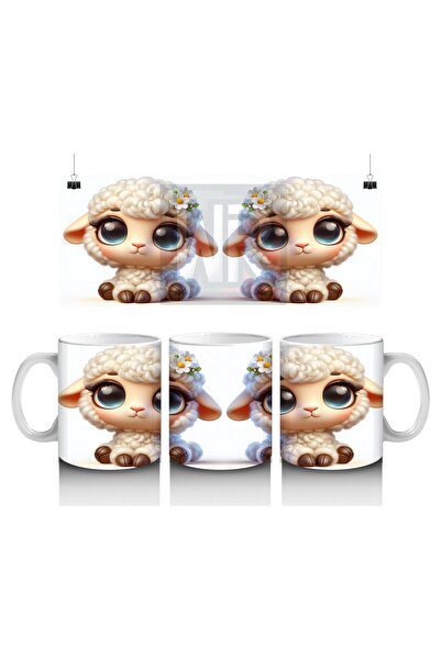 Luluyen كوب على شكل خروف مع زهرة تجلب الأطفال الحليب