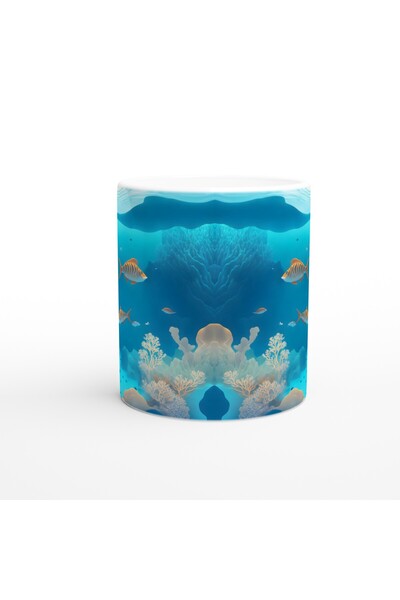 Luluyen كوب على شكل أسماك مخططة في أعماق المحيط