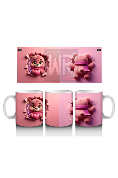 Luluyen دببة على شكل قلب على نمط مربع - كوب قهوة مطبوع