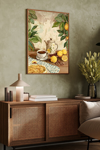 Dekorsiahome Masa dintr-o bucată cu cadru din lemn pentru sufragerie, sufragerie, bucătărie, TK1335