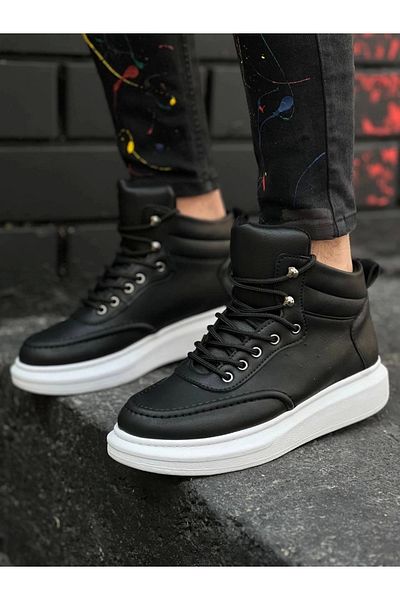 STILVANA Kb-0994 Kuback Black Skin High Sole Men's Ankle Boots