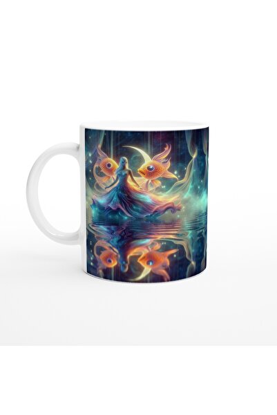 Luluyen كوب قهوة مطبوع عليه برج الحوت - حفلة ماسكيد برج الأبراج Vs4