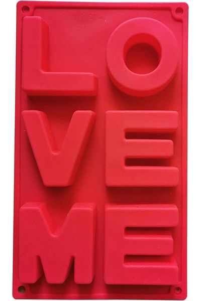 Generic Love Me Silicone Baking Mold – Heart-Shaped for Cakes, Cookies & Fondant (Red)
