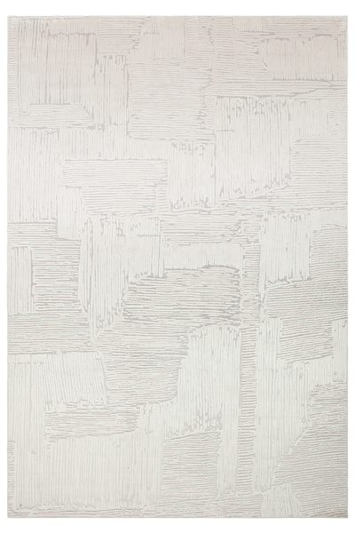 Vog Halı Royal Gri Renk Modern Çizgili Desenli Parlak Viskon Halı Yumuşak Dok...