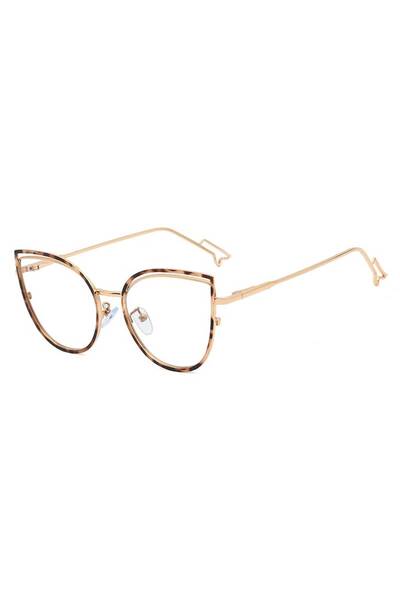 GERICOM Clear Lens glasses with blue light treated lenses, anti-reflective, metal, butterfly model, be
