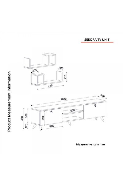 SAHABA Seddra TV table, white