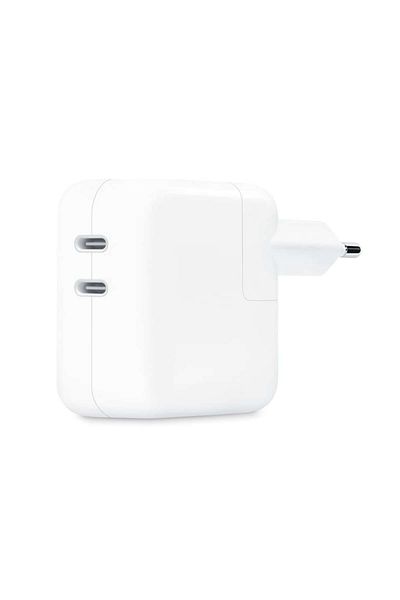 OEM Apple Network Charger for iPhone, iPad, MacBook, AirPods, and Apple Watch, 2xUSB Type-C 35W, Fast Ch