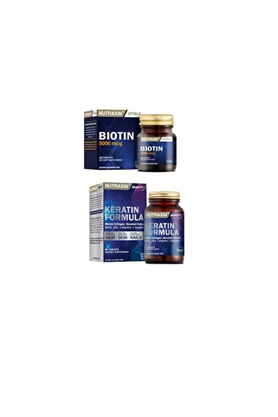 Nutraxin Cilt Saç Sağlığı Için 2'li Set Keratin 60 T. + Biotin 30 T.