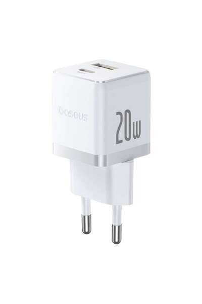 Baseus Încărcător UE 20 W, USB, tip C, T76, policarbonat, Palm CCZC20UE, alb lună
