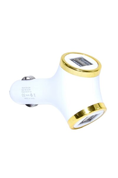 OEM Încărcător auto cu 4 porturi USB, LED pornit-oprit, 4000mA, 12-24V, Alb