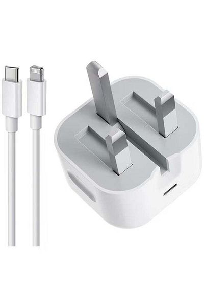 Nipudun شاحن سريع USB C PD 20 وات قابل للطي، كابل شحن USB-C إلى Lightning بطول 1 متر