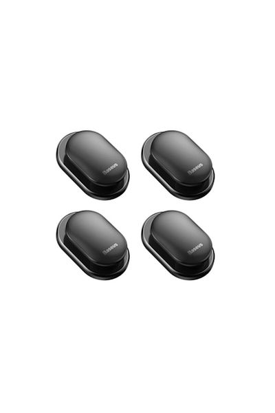 Baseus Set 4 mini cuiere autoadezive, versatile pentru autoturisme, acasa sau la birou, in culoarea neagra