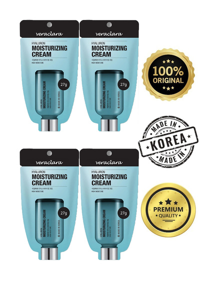 VERACLARA كريم الوجه بحمض الهيالورونيك فائق الترطيب، مجموعة من 4 قطع