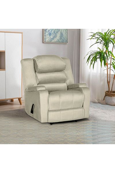 Lazy Vibes Reflex Comfort - Practical Velvet Recliner Chair with Storage Box | Fixed