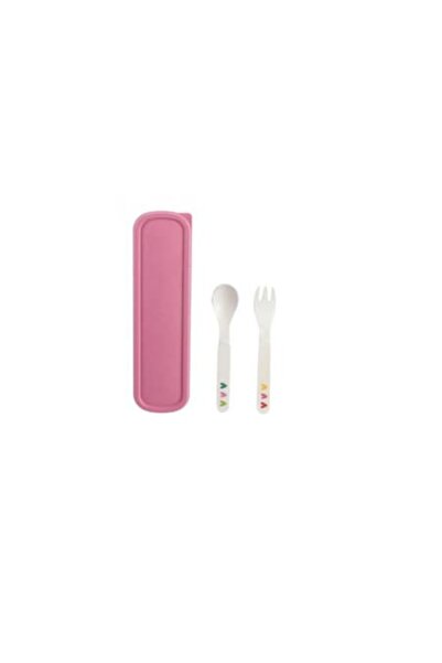 Tom & Zoe Set de tacâmuri din fibră de bambus, pentru copii, 3 piese, roz