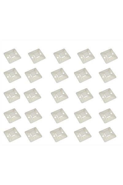 SOHO Set organizer cable clips, adhesive for cable collars, 25 pieces, White