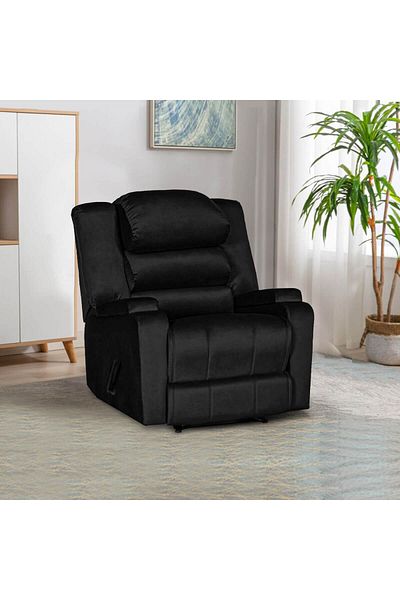 Lazy Vibes Reflex Comfort - Practical Velvet Recliner Chair with Storage Box | Rocking