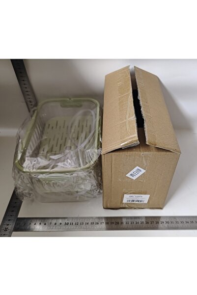 GERICOM Portable Storage Box with Ice Separator and Drain, Keeps Cold, Lunch Box, 25x16.5x11.5 cm, Green/Tra