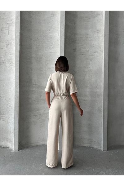 STILVANA Long Linen Jumpsuit S 255059