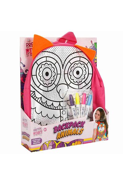 Sunman Pretty Pinky Paintable Patterned Owl Backpack