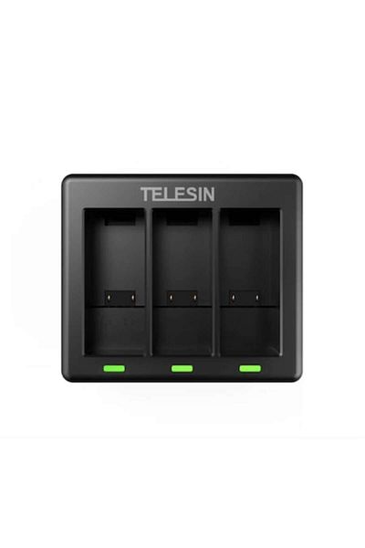 TELESIN Professional 3-Slot Charger for GoPro Hero 9/10, Black