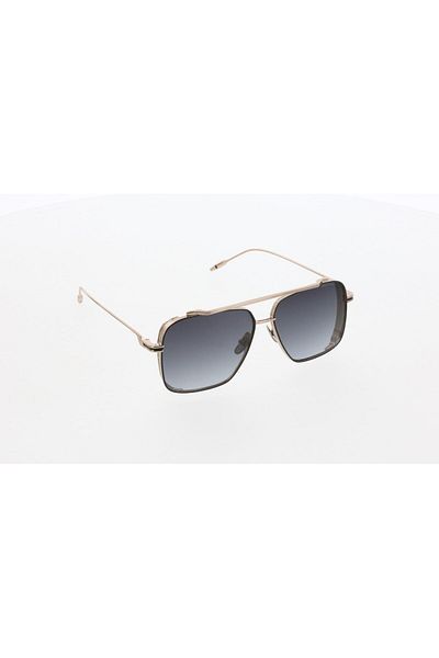Mustang Unisex Gold-Blue Organic (Uv) Glass Bone Closed Frame Rectangular Sunglasses Mu2290 03 59-13