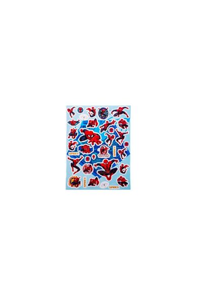 Bibilel Caiet cu 200 de autocolante si stickere, dimensiuni si modele diferite, personaj SPIDER-MAN, Rosu-al