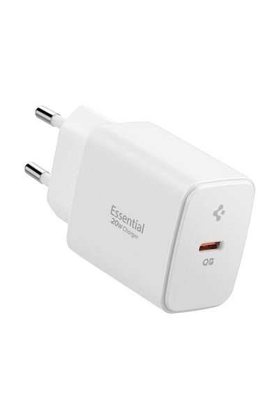 Spigen Incarcator pentru Priza, 20W, Type-C, GaN, Fast Charging, T87, Policarbonat, Essential EE201E