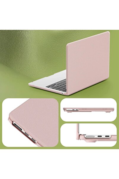 CepteToptan Myt09 MacBook Air 15 2024 MacBook Leather Cover - Pink
