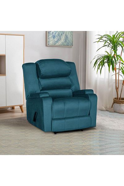Lazy Vibes Reflex Comfort - Practical Velvet Recliner Chair with Storage Box | Fixed