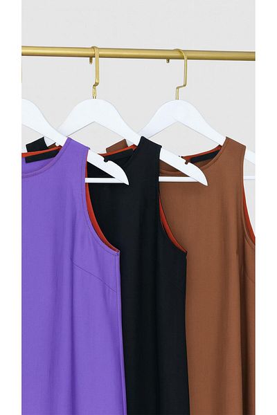 Sezgi Tekin Sleeveless Purple Bell Dress