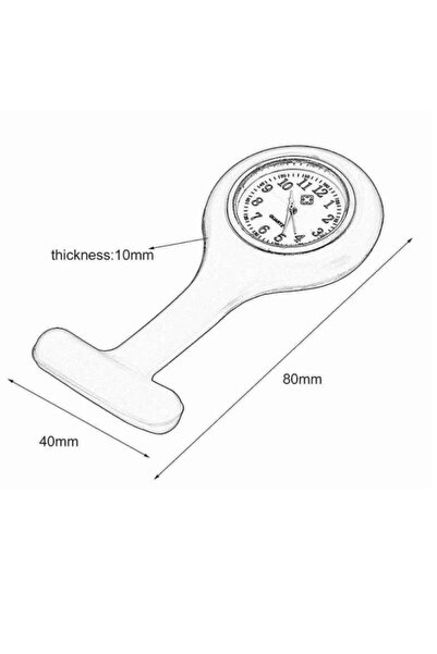 OEM Broșă mini ceas pentru tunică de asistentă medicală, silicon, albastru