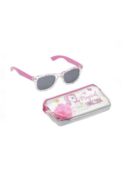 Bibilel Set ochelari de soare si etui pentru copii, model Unicorn, 100% prote...