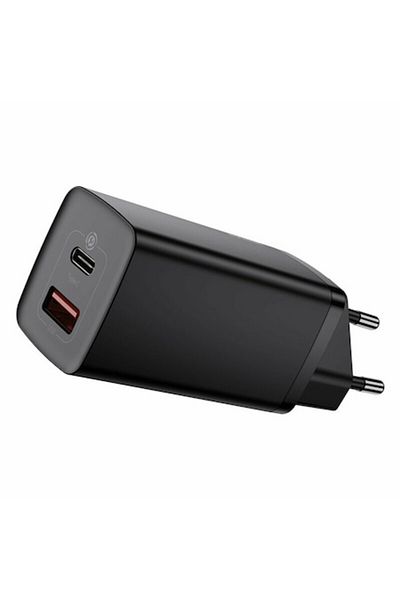 Baseus EU USB Charger, Type-C, 65W, GaN Lite CCGAN2L B01, T77, Black
