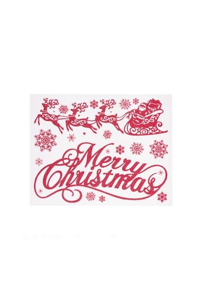 Bibilel Kids Sticker decorativ de Craciun, Merry Christmas, 30 x 42 cm, Rosu