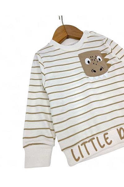 voyyo kids baby Baby Boy Seasonal Striped Crew Neck Long Sleeve 100% Cotton Baby Set
