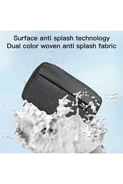 GERICOM Accessory pouch, zipper closure, exterior pocket, interior compartments, waterproof, Gray