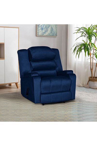 Lazy Vibes Reflex Comfort - Practical Velvet Recliner Chair with Storage Box | Rocking and Swiveling