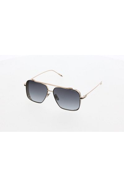 Mustang Unisex Gold-Blue Organic (Uv) Glass Bone Closed Frame Rectangular Sunglasses Mu2290 03 59-13
