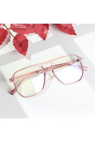 GERICOM Ochelari cu lentile transparente și protecție pentru computer, fără dioptrii, stil aviator, lentile pătrate, polica