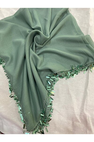 Cenk Tığ Oyası Oval Pullu 072 Su Yeşili Yazma 4 Kenar İşlemeli