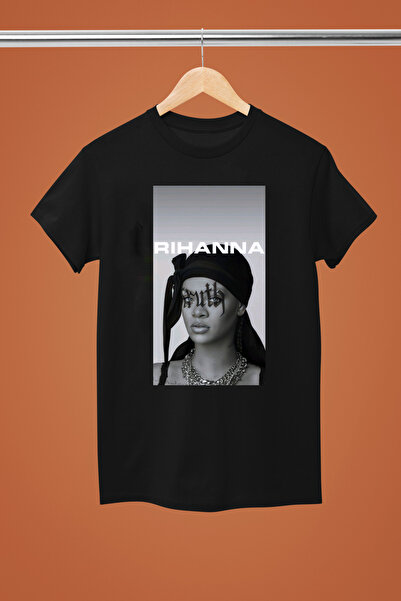 MAGORS تيشيرت ريهانا قطني مطبوع برقبة دائرية وأكمام قصيرة