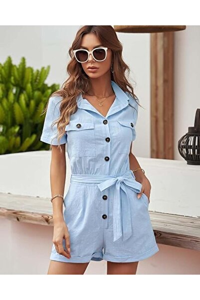 OEM Summer jumpsuit, short, blue XL