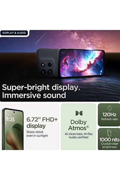 Motorola G56 5G Smartphone, 12 GB RAM, 256 GB Storage, Dill Green